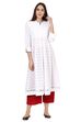 White Kalidar Schiffli Kurta image number 0