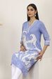 Blue Rayon A-line & Kalidar Kurtas image number 6