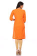 Orange Cotton Straight Kurta image number 3