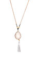 Beige Agate With Tassel Necklace image number 2