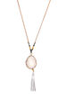 Beige Agate With Tassel Necklace image number 2