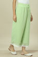 Lime Green Cotton Blend Palazzo image number 3