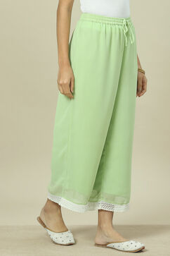 Lime Green Cotton Blend Palazzo image number 3