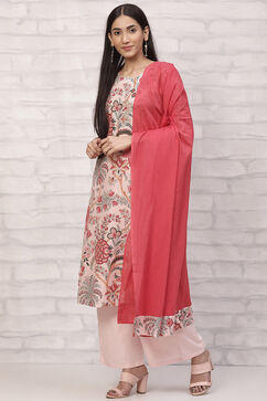 Pink LIVA Straight Suit Set image number 5