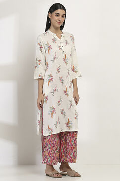 White Viscose Rayon Straight SET image number 5