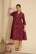 Green Viscose Blend A-Line Printed Kurta image number 0