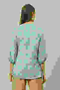 Green Polyester A-Line Printed Top image number 3