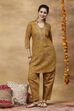 Yellow Viscose Blend A-Line Printed Kurta Pants Set image number 6