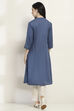 Indigo Viscose Rayon Flared Kurta image number 3