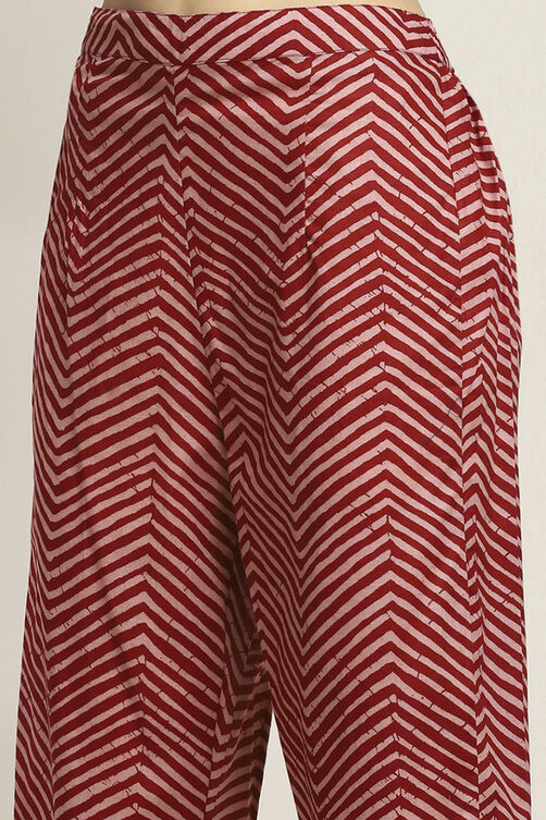 Maroon Cotton Straight Set image number 2