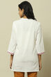 White Printed Floral Detail Straight Indie Top image number 3