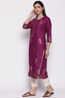 Purple Viscose Rayon Kurta image number 2
