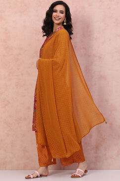 Mustard Art Silk Dupatta image number 0