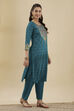 Emerald Green Viscose Rayon Straight Printed  image number 4