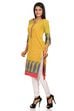 Lime Green Straight Cotton Kurta image number 1