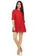 Red A Line Poly Cotton Indie Top image number 0