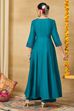 Teal Viscose Blend Kalidar Solid Suit Set image number 5