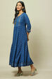 Blue Viscose Tiered Dress image number 2
