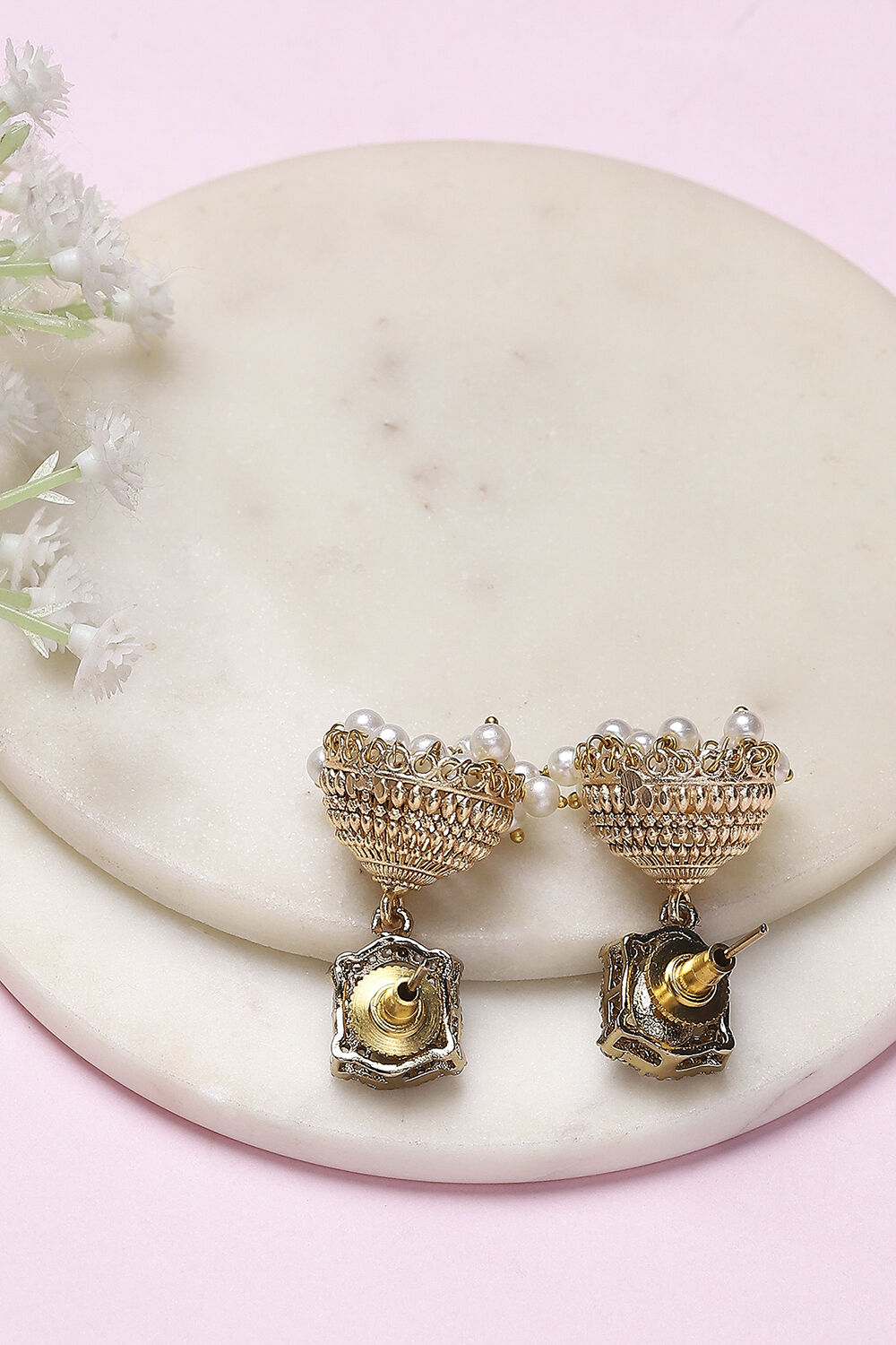 Green Brass Jhumka image number 2