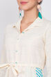 Turquoise Cotton A-Line Dress image number 1