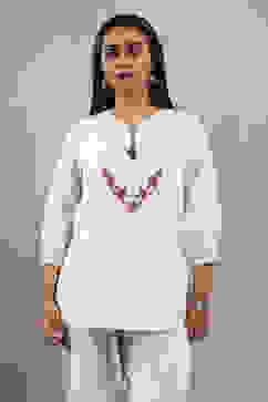 Natural Viscose Printed Straight Top image number 5