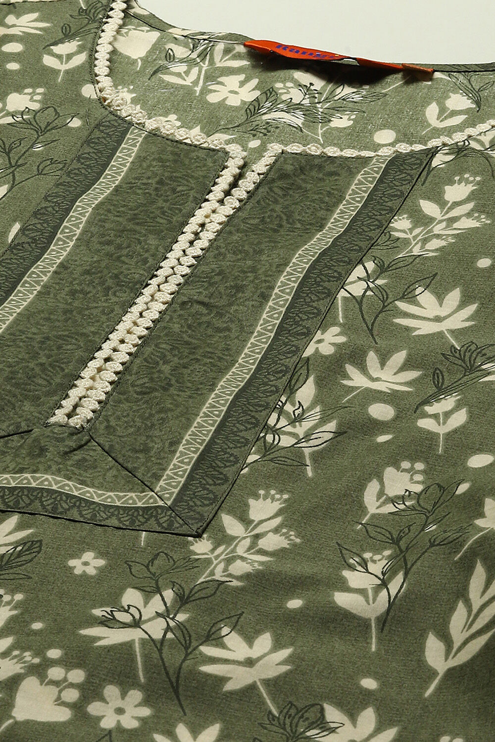 Blue Cambric Printed Straight Kurta image number 1