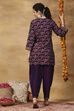 Orange Printed Poly Viscose Straight Kurta Set image number 4
