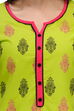 Green Cotton Straight Kurta image number 4