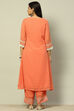 Coral Polyester Straight Suit Set image number 4