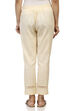 Beige Cotton Slim Pants image number 3