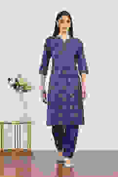 Blue Rayon Viscose Rayon Kurta Pants Set image number 6