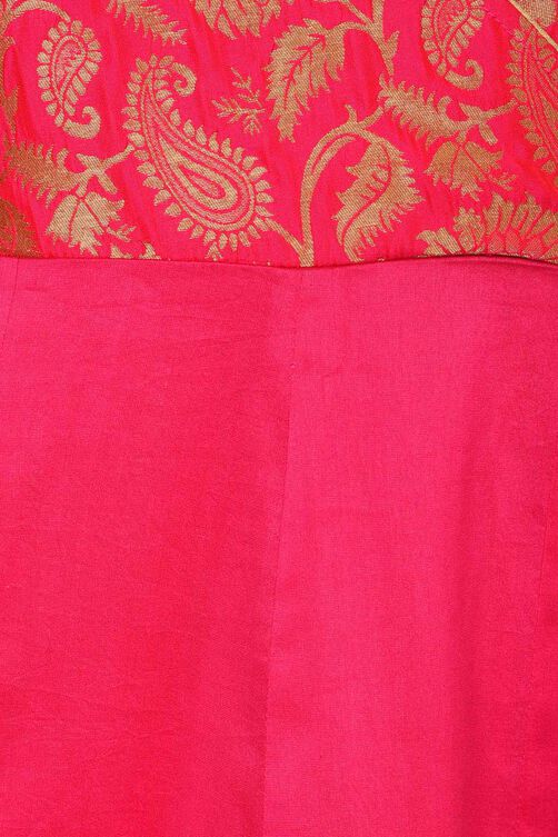 Pink Anarkali Polyester Kurta image number 1