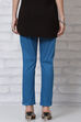 Teal Blue Poly Cotton Slim Pants image number 4