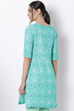 Mint Green Cotton Straight Kurta image number 5