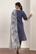 Blue Cotton Straight Suit Sets image number 4