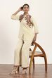 Ecru Viscose Rayon Straight Kurta Pants Set image number 0