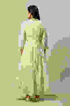 White Viscose Asymmetric Printed Dress image number 3