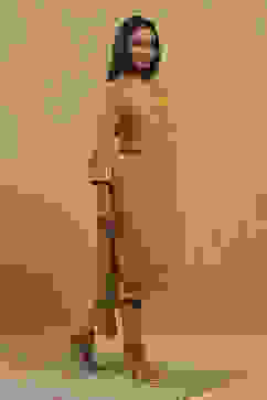 Yellow Viscose Blend Printed Straight Kurta image number 5