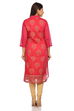 Pink Straight Poly Chanderi Kurta image number 3