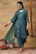 Aqua Printed Viscose Rayon Straight Kurta Set image number 6