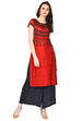 Red Straight Viscose Kurta image number 4