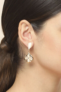 Gold Oxidised Alloy Earrings image number 1