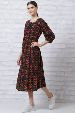 Black LIVA Straight Dress image number 2