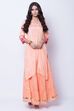 Peach Viscose Cotton Straight Suit Set image number 1