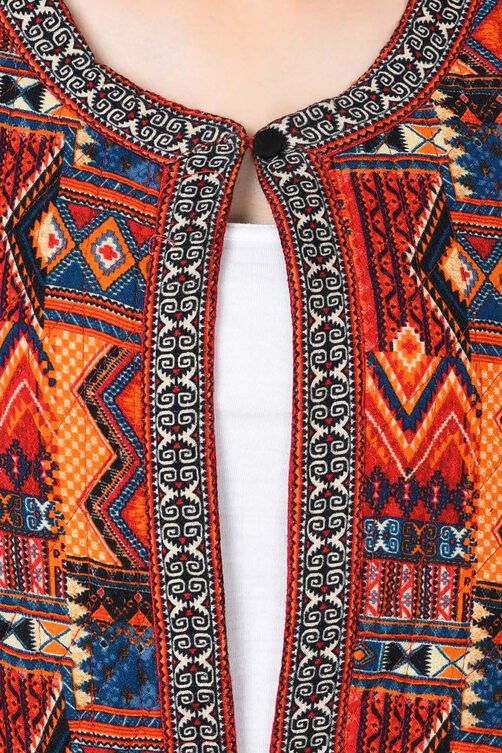 Red Straight Modal Jacket image number 1