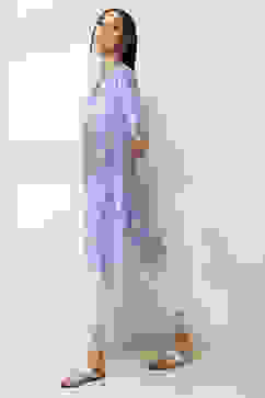 Lilac Printed Straight Kurta image number 2