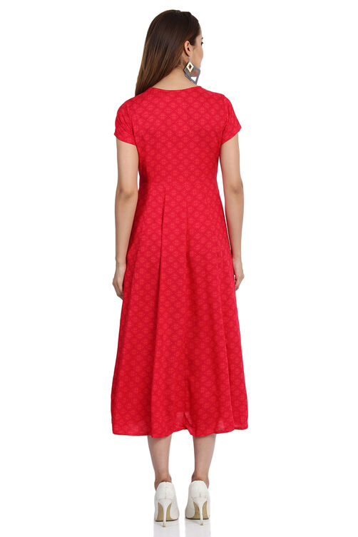 Fuchsia Kalidar Viscose Dress image number 4