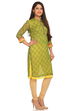 Green Cotton Straight Kurta image number 1