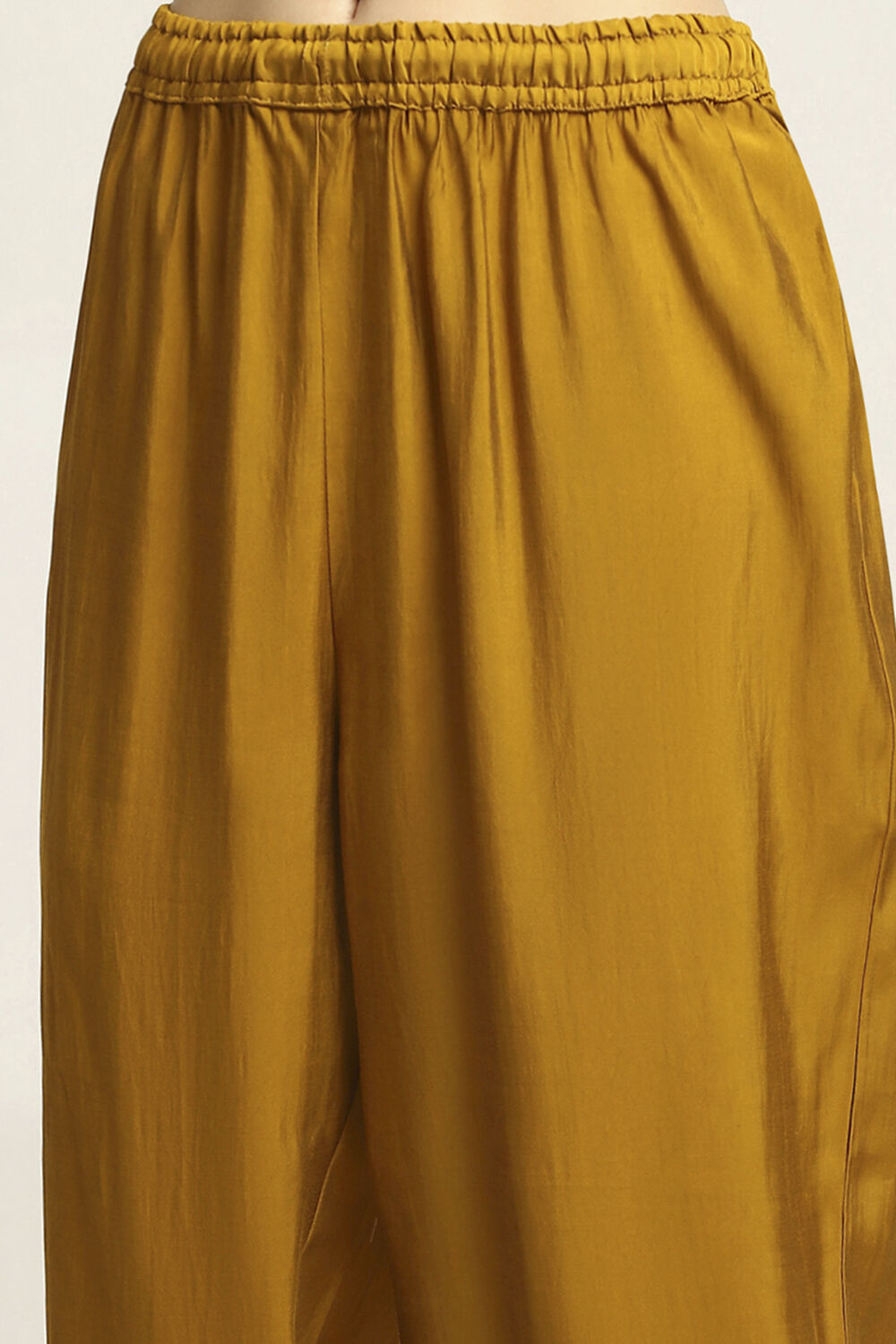 Mustard Viscose Blend Printed Kalidar Suit Set image number 2