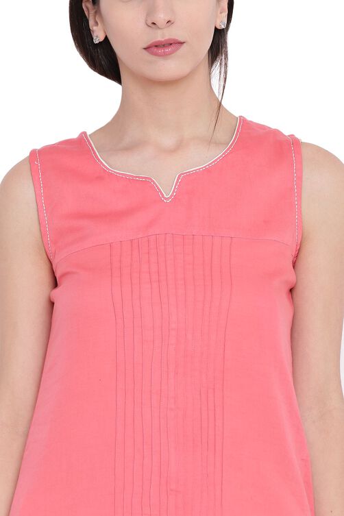 Red Cotton Straight Kurta image number 1